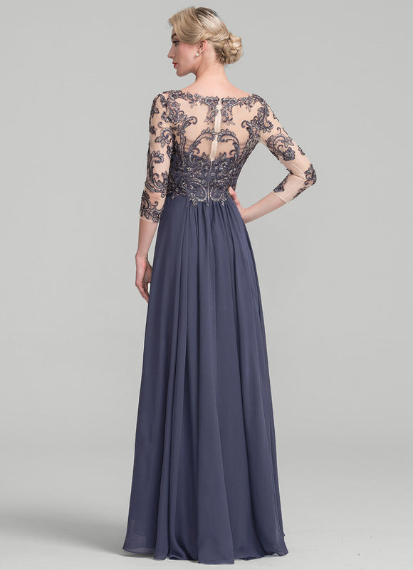 Robe Élégante Mère De Mariée Gris. - gallery 3