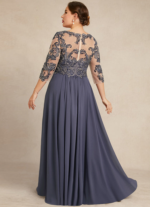 Robe Élégante Mère De Mariée Gris. - gallery 5