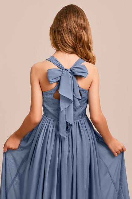 Robe De Demoiselle D'Honneur Bleu Gris - gallery 5
