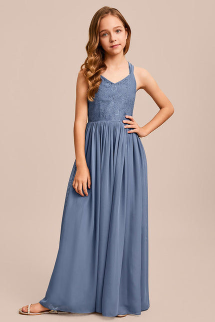 Robe De Demoiselle D'Honneur Bleu Gris - gallery 3