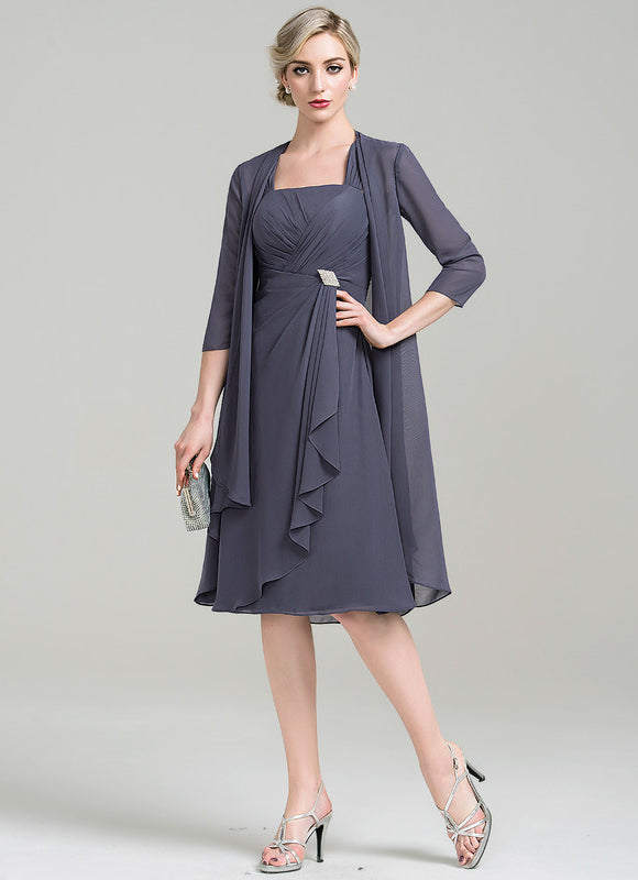 Robe Élégante Mère De Mariée Gris - gallery 1