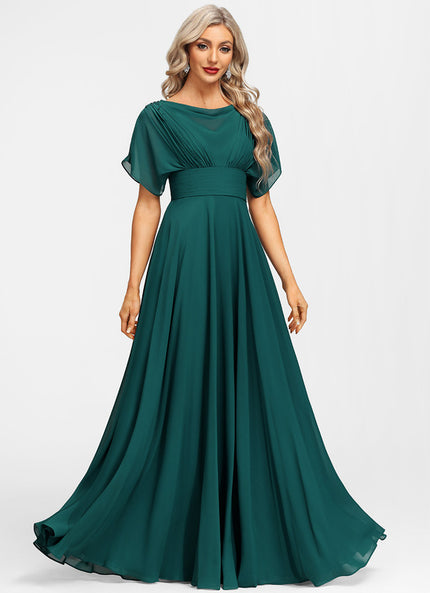 Robe Élégante Mousseline Verte Fluide