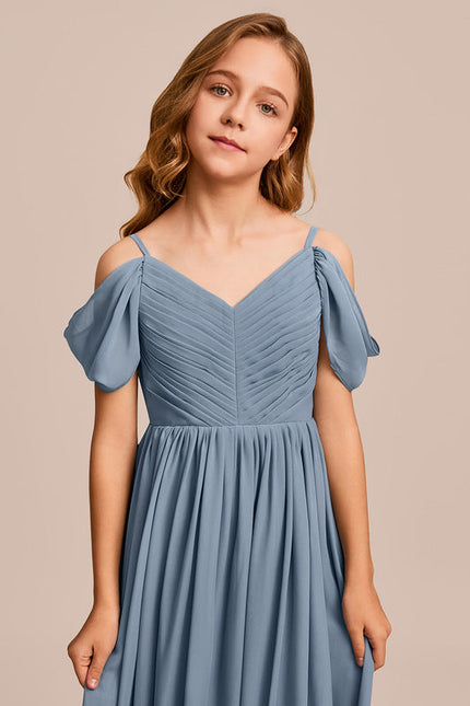 Robe Demoiselle D'Honneur Bleu Gris - gallery 4