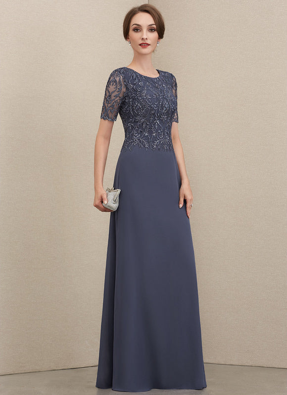 Robe Élégante Col Haut Brodée - gallery 3