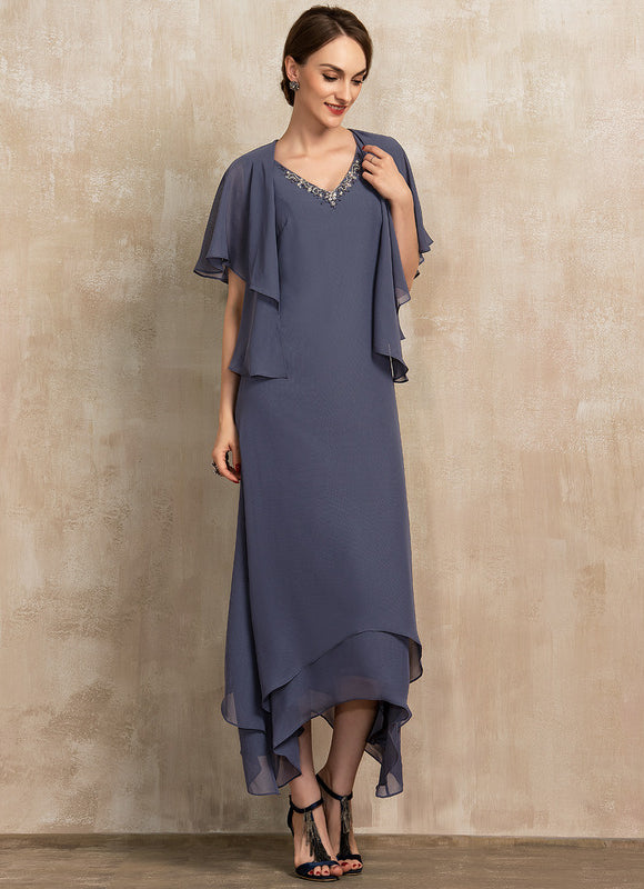Robe Élégante Asymétrique Avec Drapés
