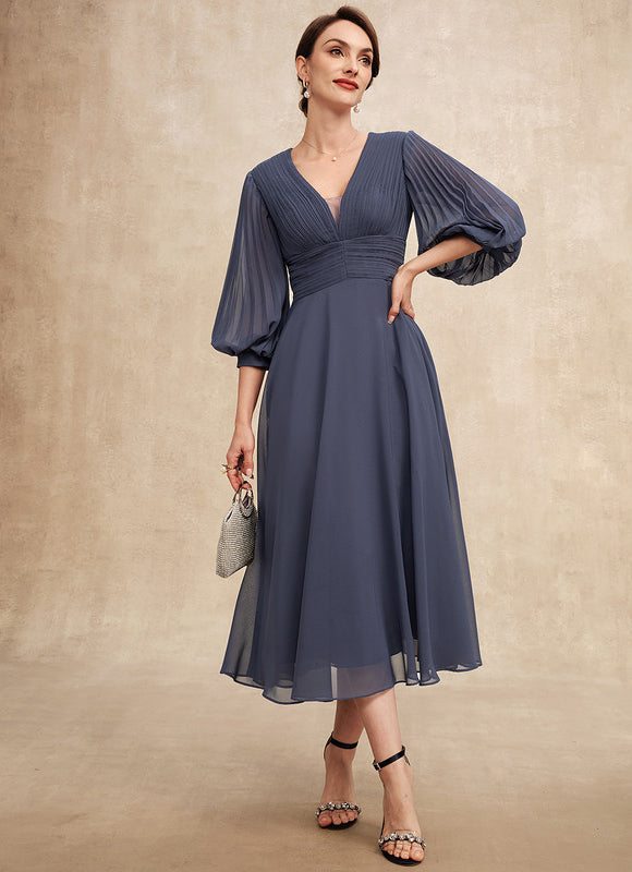 Robe Élégante Col V Fluide - gallery 2