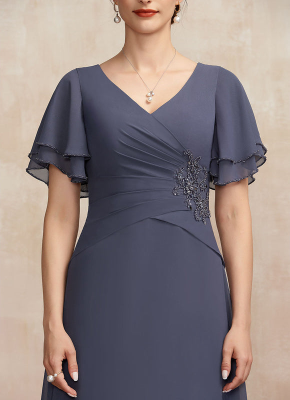 Robe Élégante Mère De Mariée Gris - gallery 5