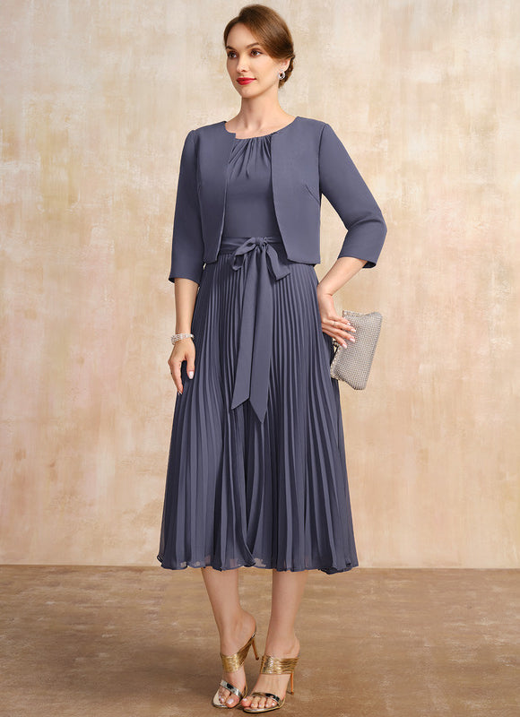 Robe Élégante Plissée Avec Boléro - gallery 1