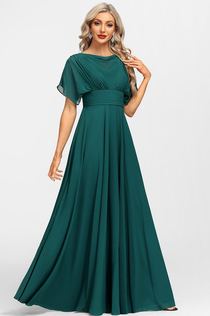 Robe Élégante Mousseline Verte Fluide - gallery 5