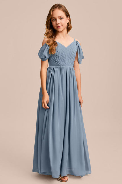 Robe Demoiselle D'Honneur Bleu Gris - gallery 1