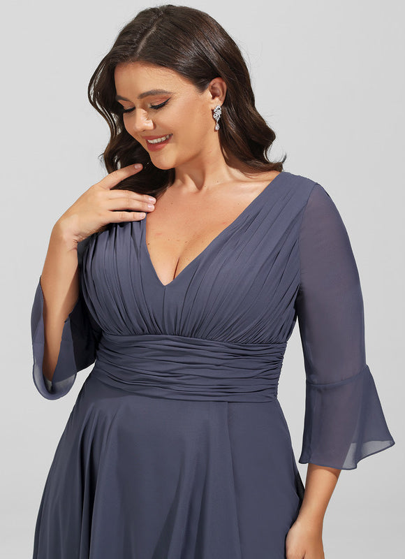 Robe Fluide Chic À Volants Gris - gallery 7