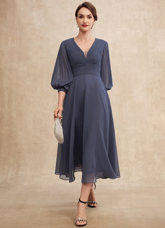 Robe Élégante Col V Fluide
