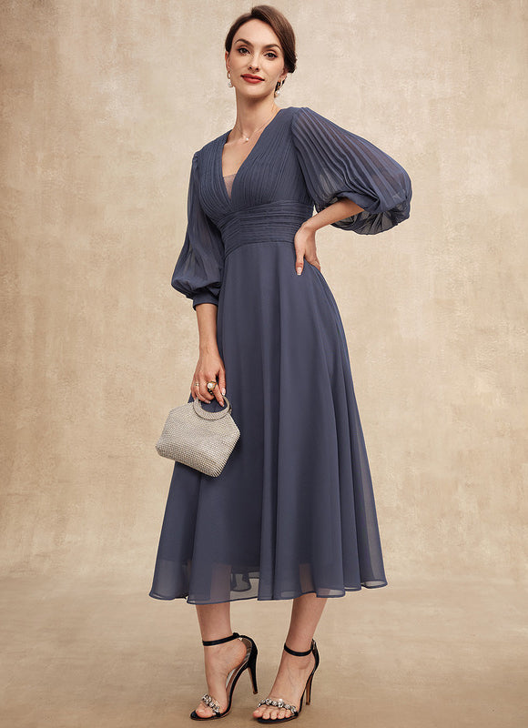 Robe Élégante Col V Fluide - gallery 3