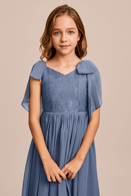 Robe De Demoiselle D'Honneur Bleu Gris - gallery 4