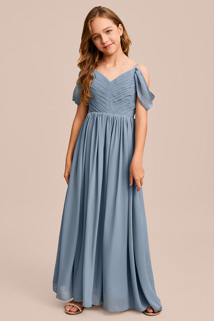 Robe Demoiselle D'Honneur Bleu Gris - gallery 2