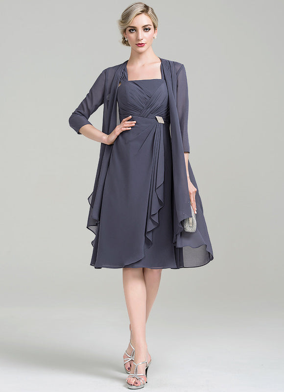 Robe Élégante Mère De Mariée Gris - gallery 2