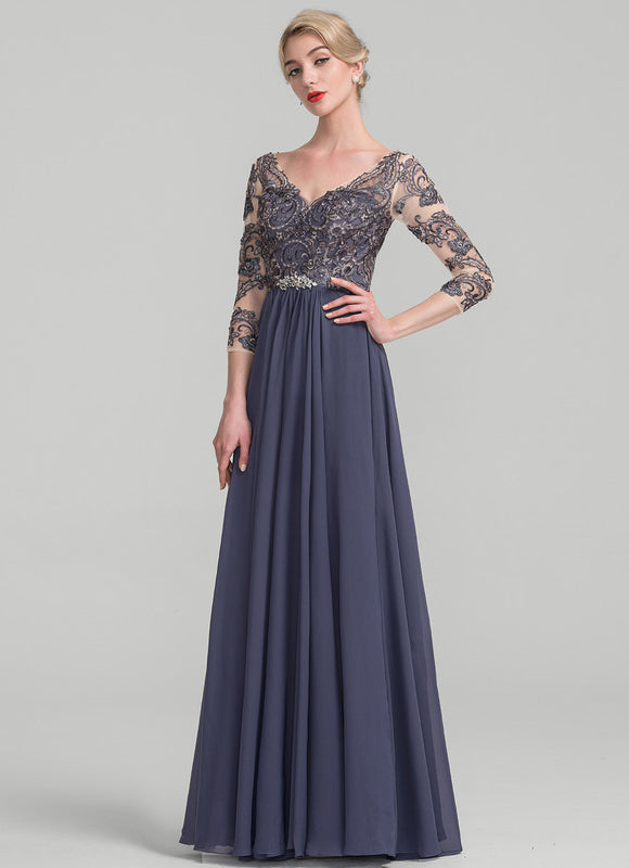 Robe Élégante Mère De Mariée Gris. - gallery 2