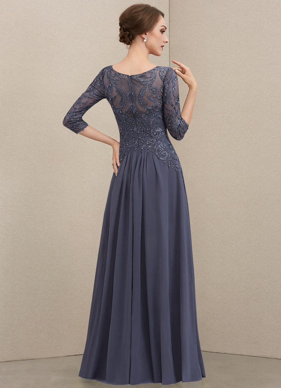 Robe Élégante Mère De Mariée Gris. - gallery 3