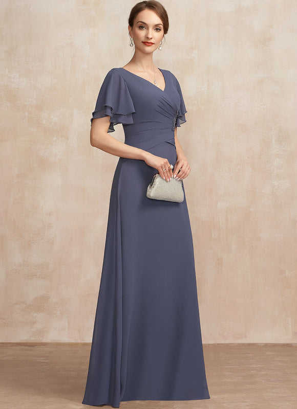 Robe Élégante Mère De Mariée Gris - gallery 3