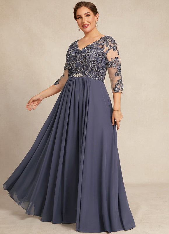 Robe Élégante Mère De Mariée Gris. - gallery 6