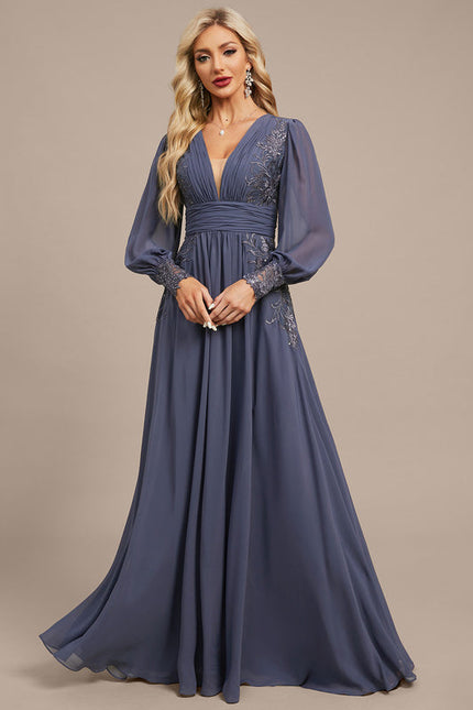 Robe Fluide Élégante À Manches Longues - gallery 3