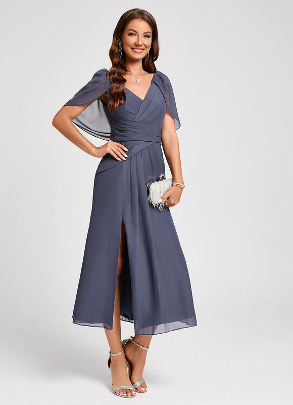 Robe Fluide Chic Col V Élégant - gallery 4