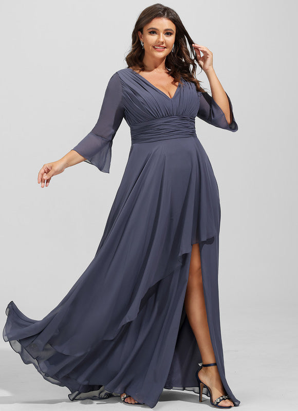 Robe Fluide Chic À Volants Gris - gallery 9