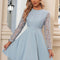 Robe Trapèze Dentelle Bleu Clair