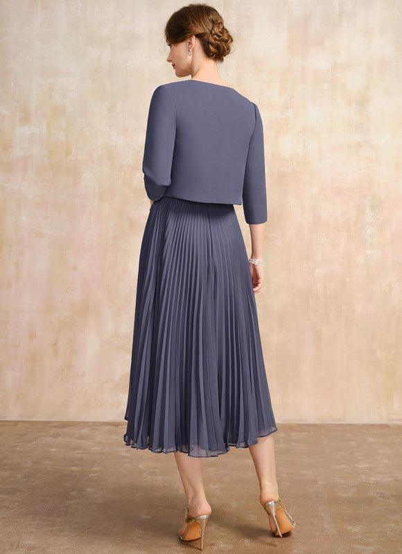Robe Élégante Plissée Avec Boléro - gallery 3