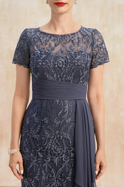 Robe De Soirée Bleu Nuit Femme - gallery 7