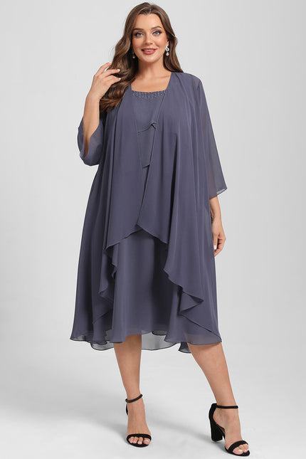 Robe Élégante Mousseline Avec Châle - gallery 9
