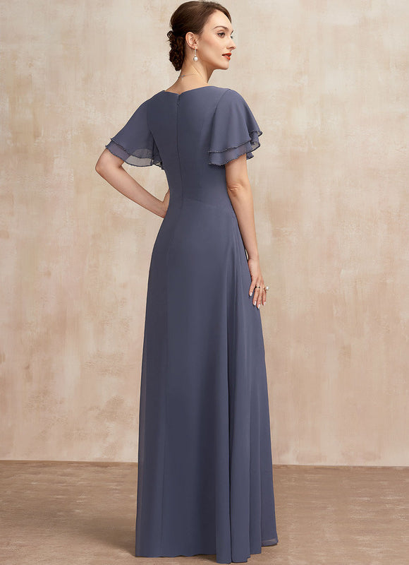 Robe Élégante Mère De Mariée Gris - gallery 4