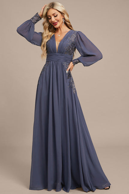 Robe Fluide Élégante À Manches Longues - gallery 4
