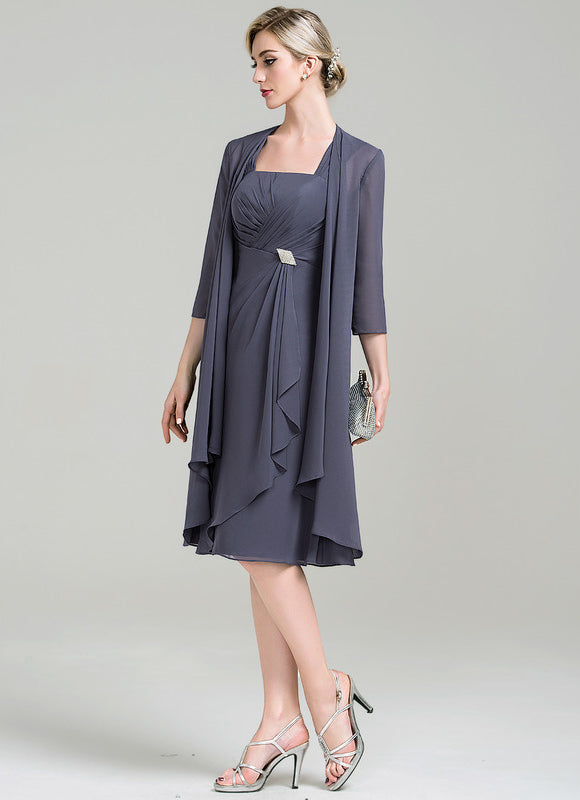 Robe Élégante Mère De Mariée Gris - gallery 3