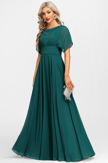 Robe Élégante Mousseline Verte Fluide - gallery 2