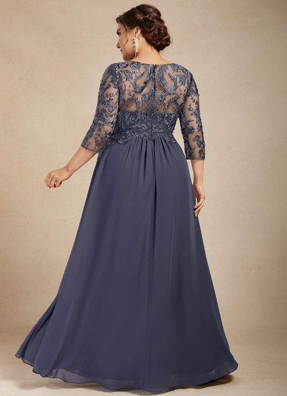 Robe Élégante Mère De Mariée Gris. - gallery 8