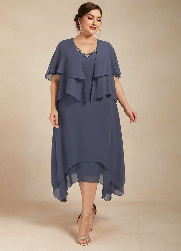 Robe Élégante Asymétrique Avec Drapés - gallery 7