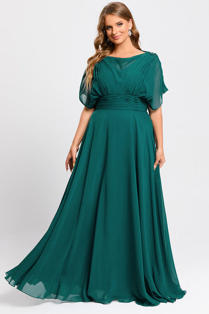 Robe Élégante Mousseline Verte Fluide - gallery 7