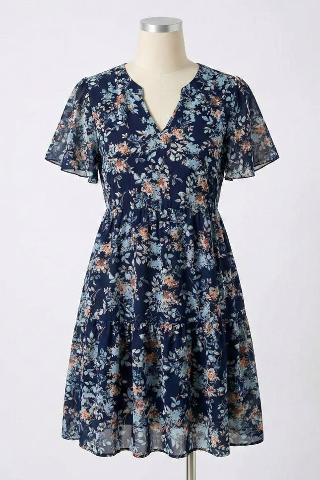 Robe Fleurie Chic Col V Été