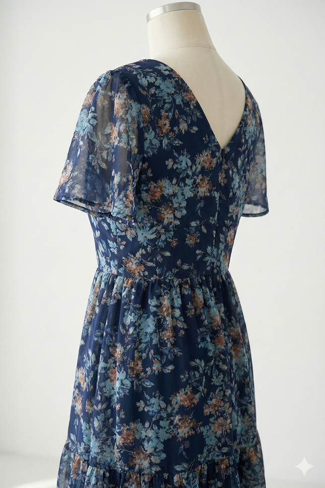 Robe Fleurie Chic Col V Été