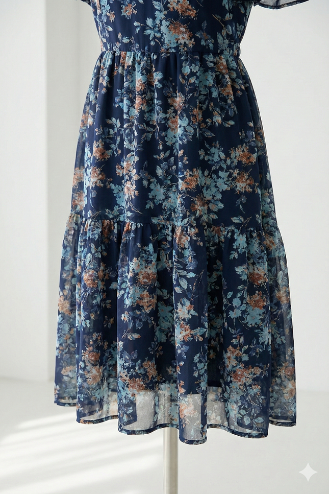 Robe Fleurie Chic Col V Été