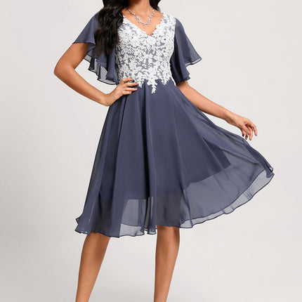 Robe Trapèze Élégante À Volants