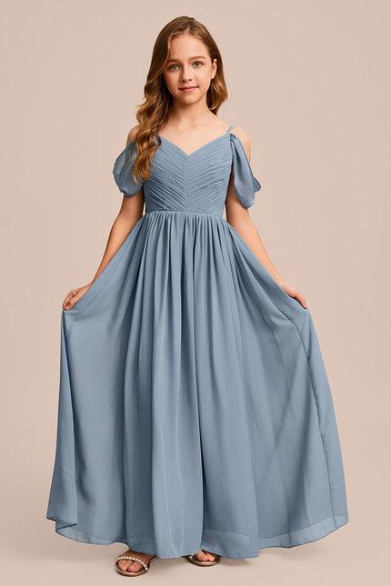 Robe Demoiselle D'Honneur Bleu Gris - gallery 3