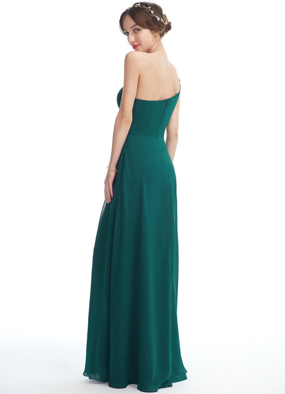 Robe Fluide Asymétrique Vert Chic - gallery 4