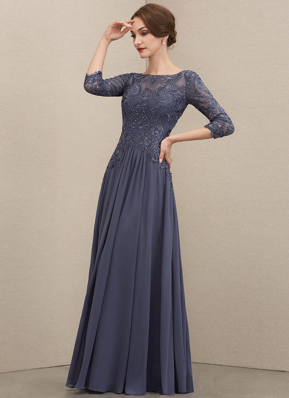 Robe Élégante Mère De Mariée Gris. - gallery 1