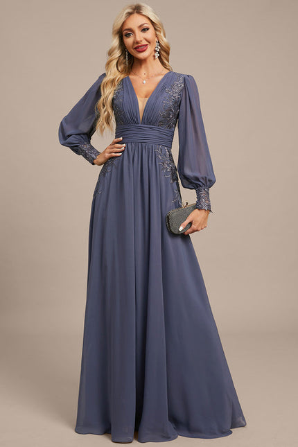 Robe Fluide Élégante À Manches Longues - gallery 2