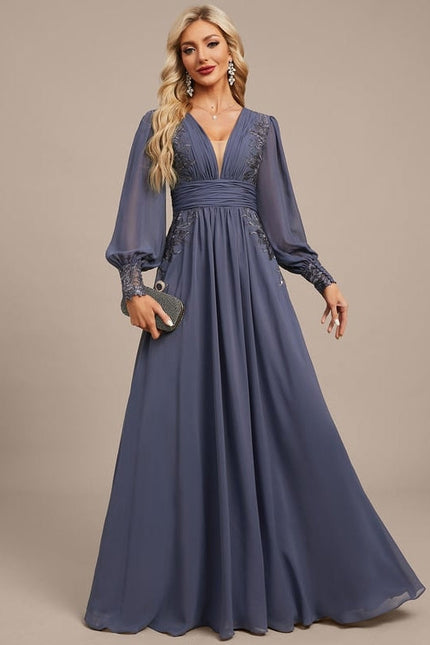 Robe Fluide Élégante À Manches Longues
