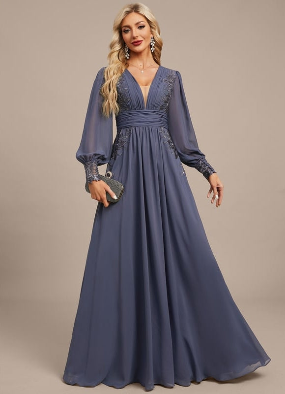 Robe Fluide Élégante À Manches Longues