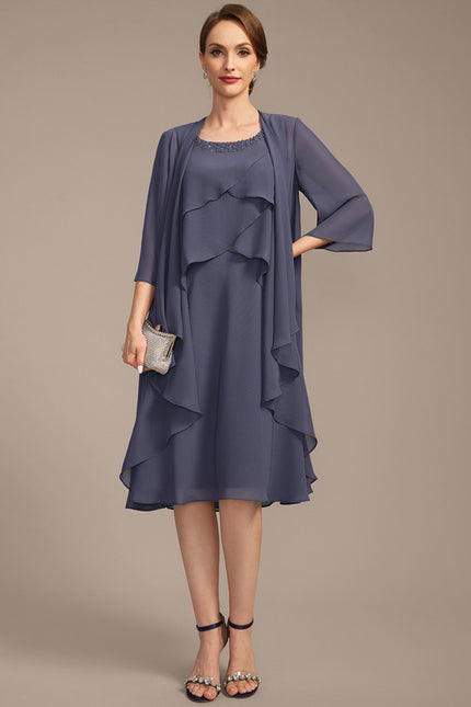 Robe Élégante Mousseline Avec Châle - gallery 3