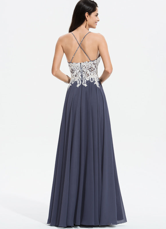 Robe Élégante À Fente Brodée - gallery 2